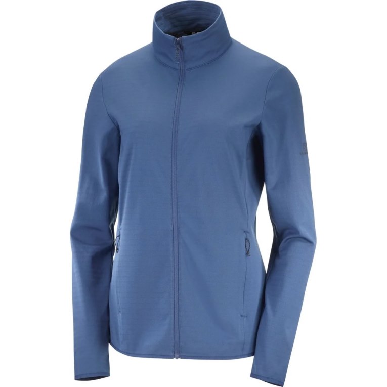 Dámské Bundy Salomon Essential Lightwarm Full Zip Tmavě Blankyt | CZ 71IQWRF